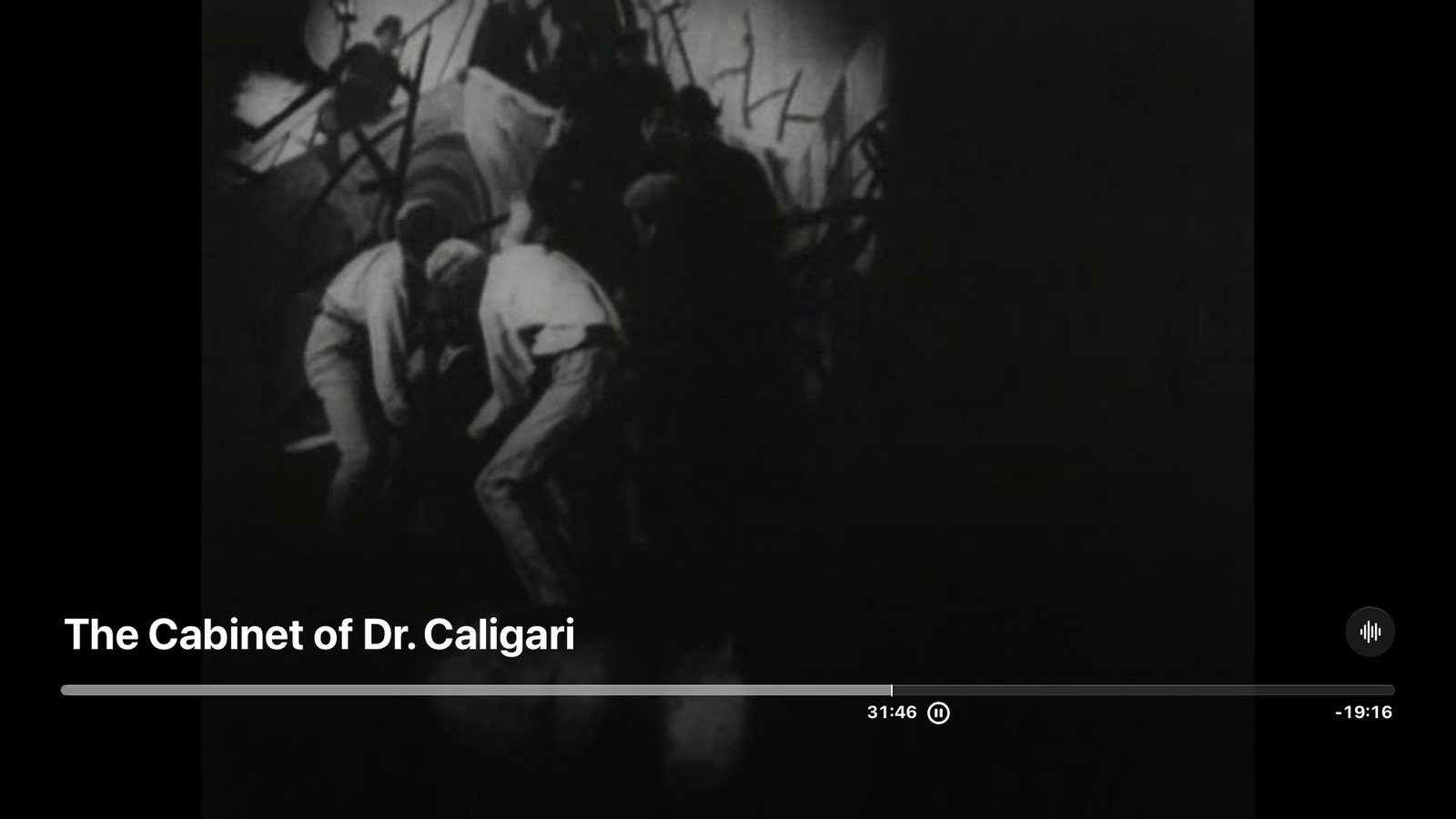 The Cabinet of Dr. Caligari playing on Apple TV